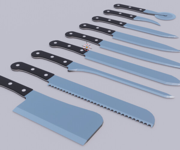 ArtStation Knife Set Game Ready, Lowpoly Game Assets