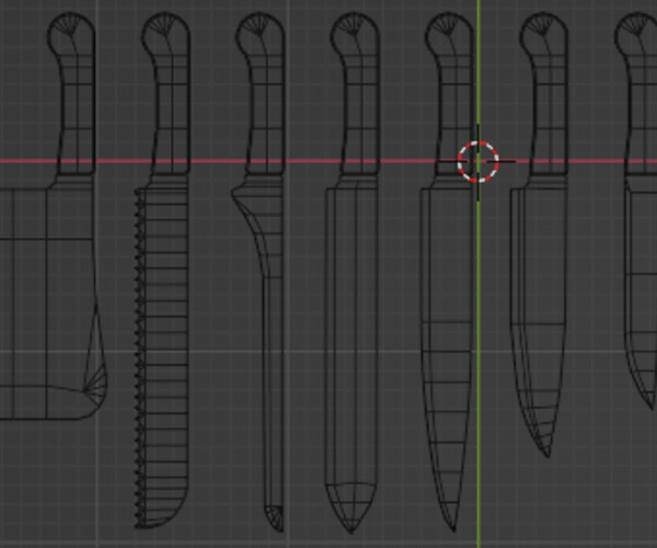 ArtStation Knife Set Game Ready, Lowpoly Game Assets