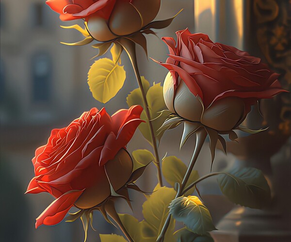 ArtStation - Window rose group of pictures | Artworks