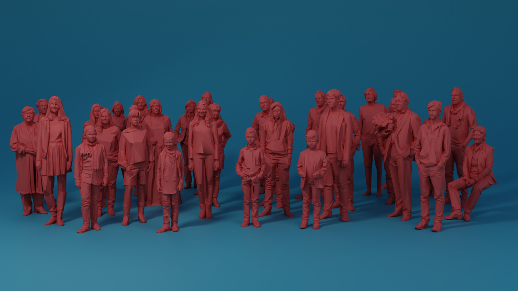 Artstation Low Poly Humans Set A 33 Models 3d Printable Resources