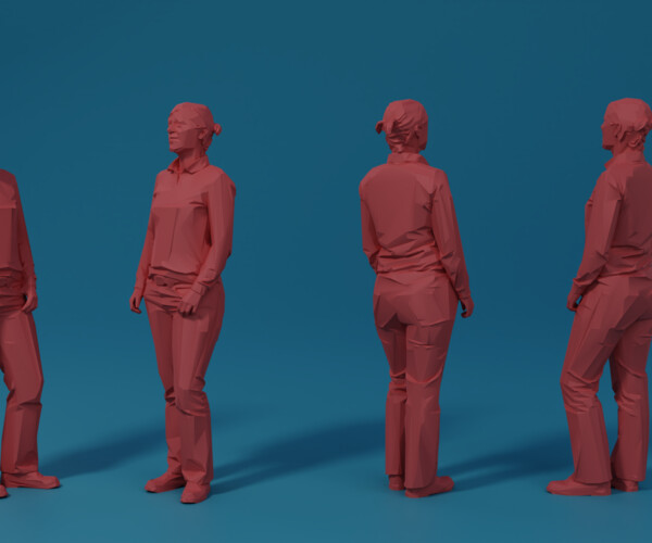 Artstation Low Poly Humans Set A 33 Models 3d Printable Resources