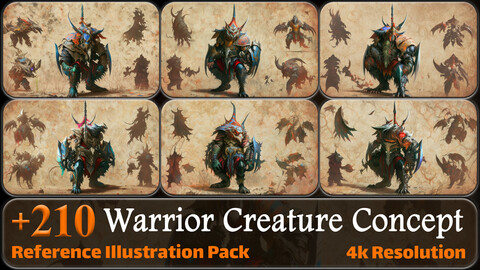 210 Warrior Creature Concept Reference Pack | 4K | v.2