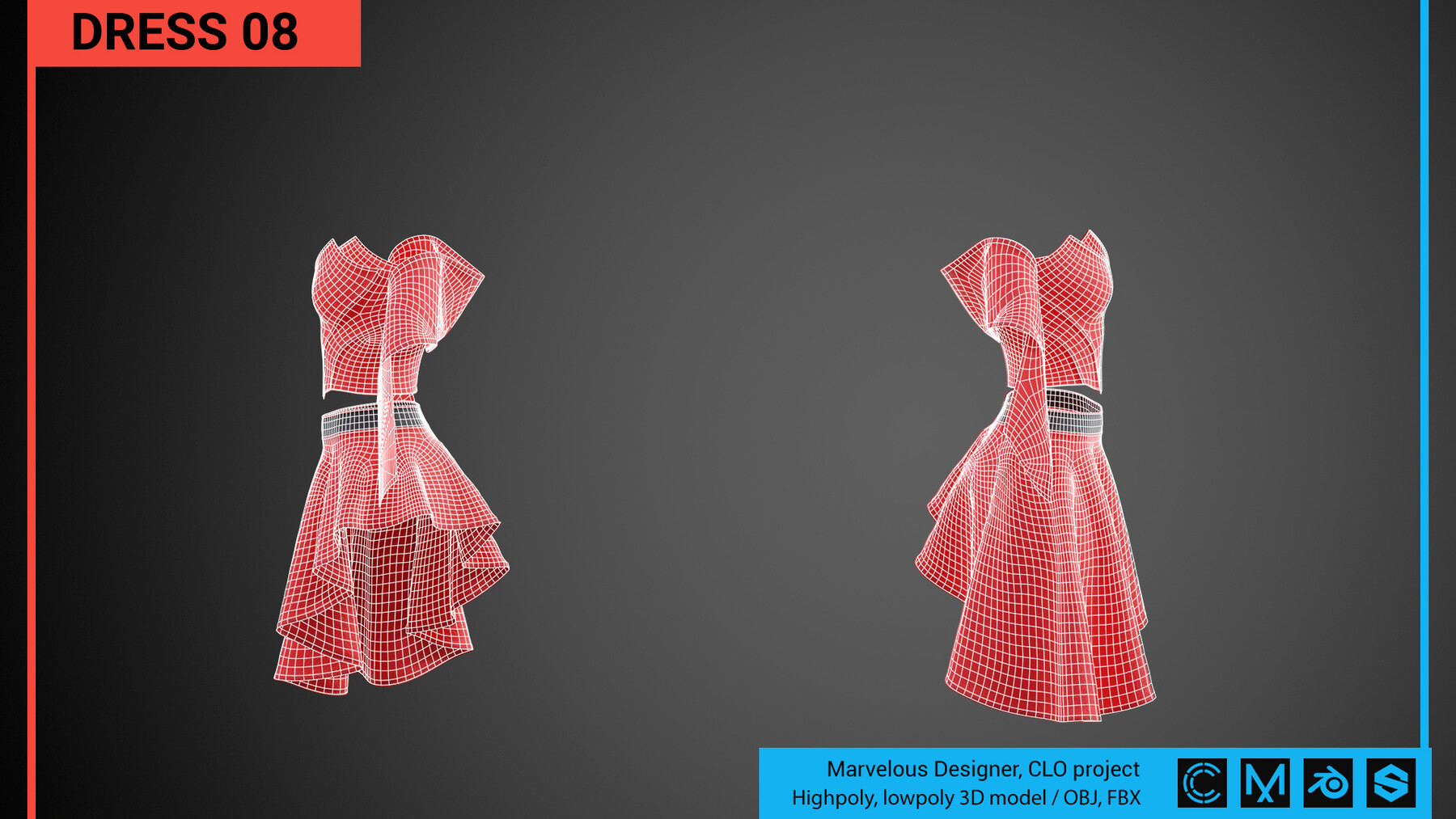 ArtStation - Dress 08 - Marvelous Designer, CLO project. | Resources