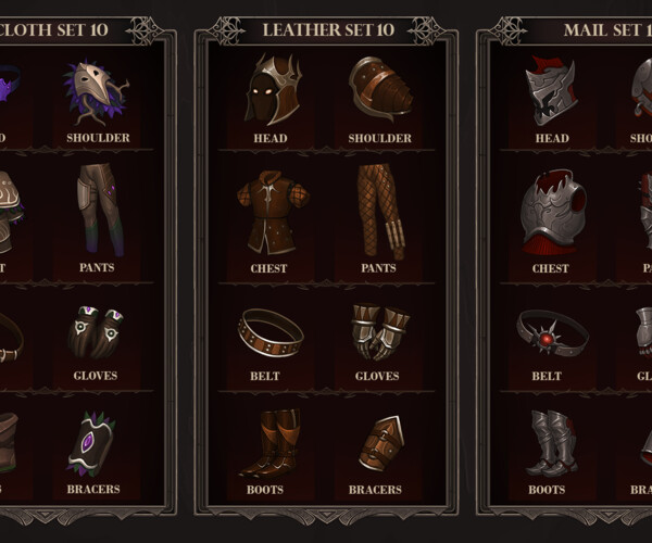 ArtStation - 500 Armor Icons vol.2 | Game Assets