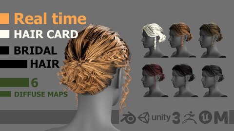 BRIDAL HAIRSTYLE - LOW POLY advanced hair card