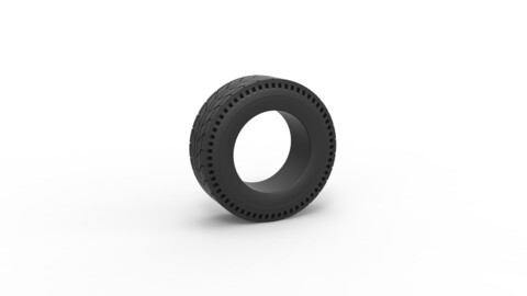 3D printable Diecast rear tire of vintage dragster Version 6 Scale 1:25