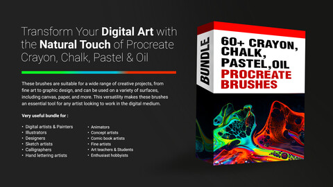 60+ Crayon, Chalk, Pastel, Oil Procreate Brushes