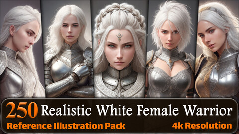 250 Realistic White Female Warrior Reference Pack | 4K | v.1