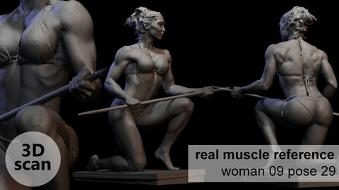 3D scan real muscleanatomy Woman 09 pose 29