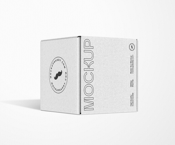 ArtStation Small Square Mailer Box Mockup Artworks