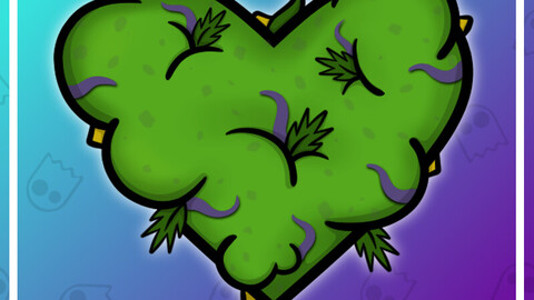 Twitch Emote: 420 Nug Love Heart