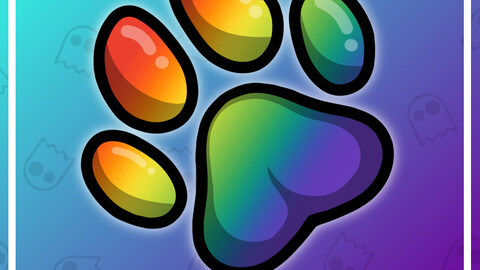 Twitch Emote: Rainbow Paw