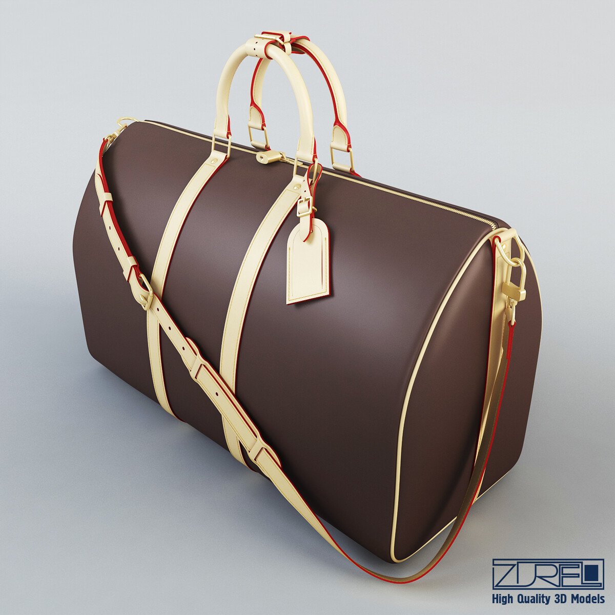 Louis Vuitton Monogram Keepall Bandouliere 55 - 3D Model for VRay