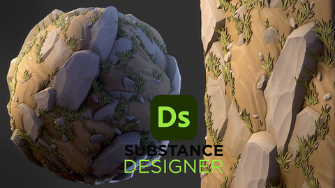 Stylized Sandy Sharp Rocks - Substance 3D Designer
