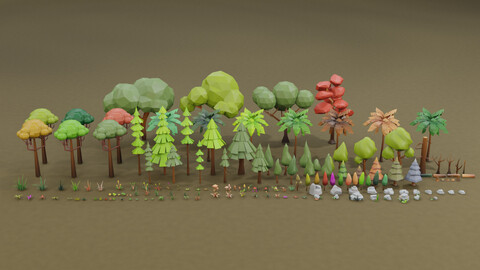 Hyper Casual Low Poly Trees