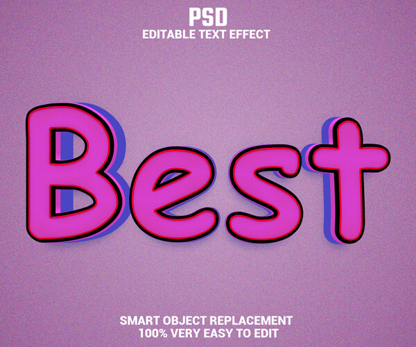 ArtStation - 3D Best. PSD Fully Editable Text Effect. Layer Style PSD ...