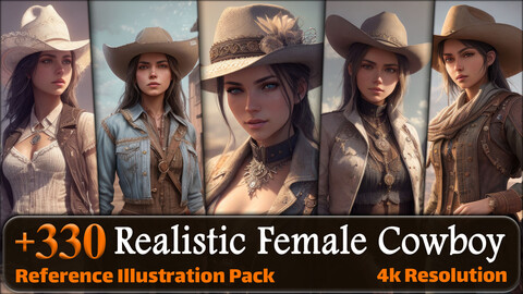 330 Realistic Female Cowboy Reference Pack | 4K | v.1