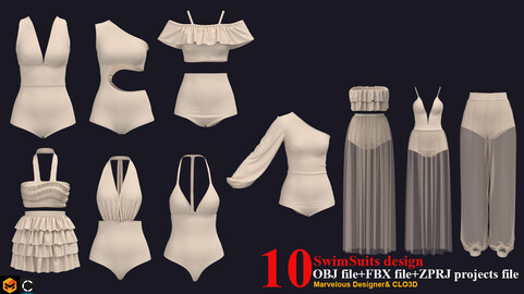10 Swimsuit , swimwear +ZPRJ+OBJ+FBX
