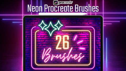 Procreate Neon Brushes ( Procreate Brush Set )