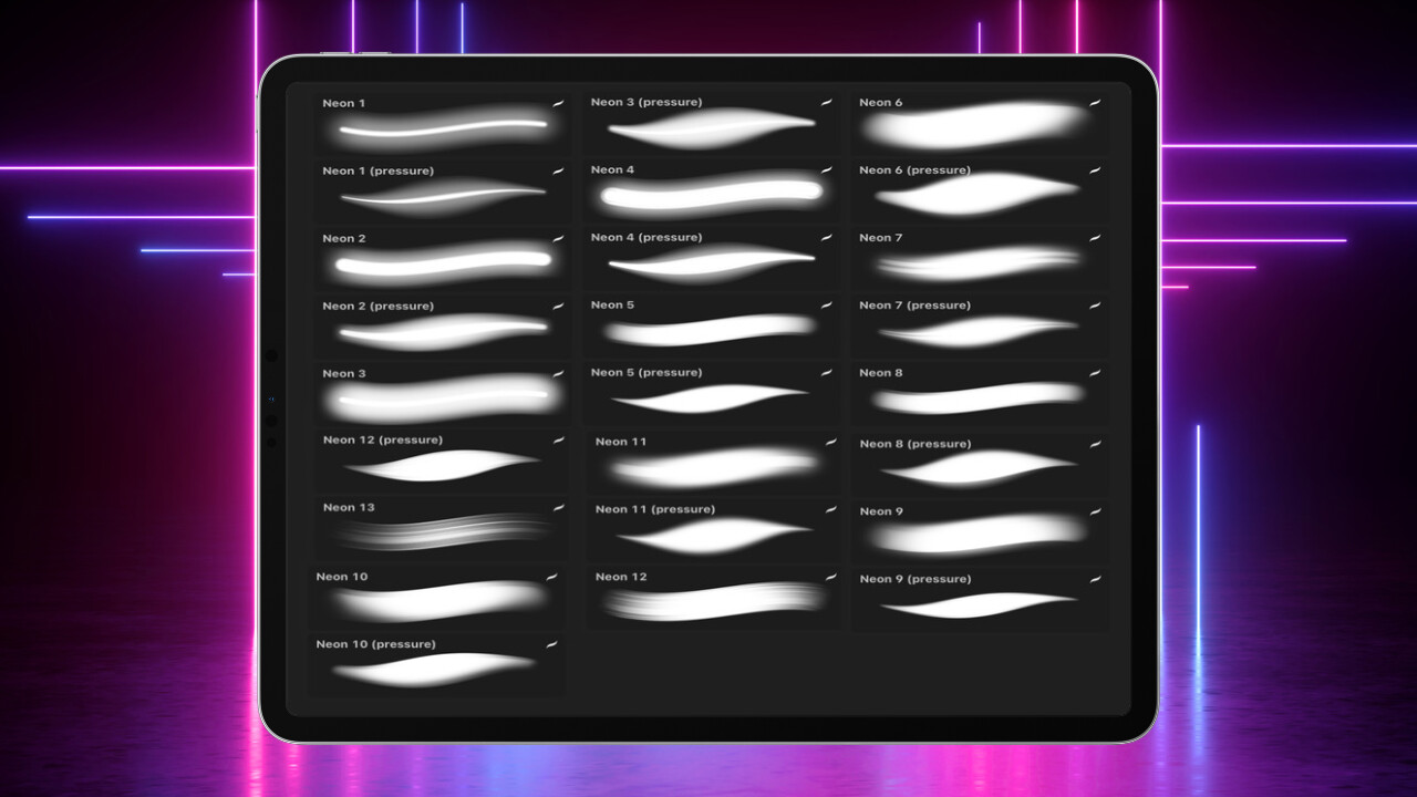 ArtStation Procreate Neon Brushes ( Procreate Brush Set ) Brushes