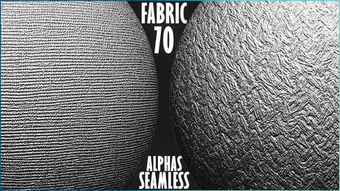 70 Fabric Tileable Alphas Vol.12 (ZBrush, Substance, Displacement Map)