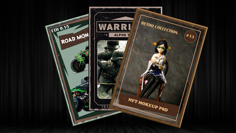 3 in 1 Trading Card photoshop Templates