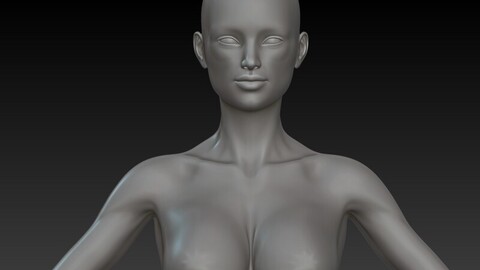 Female Anime Basemesh - Model 1