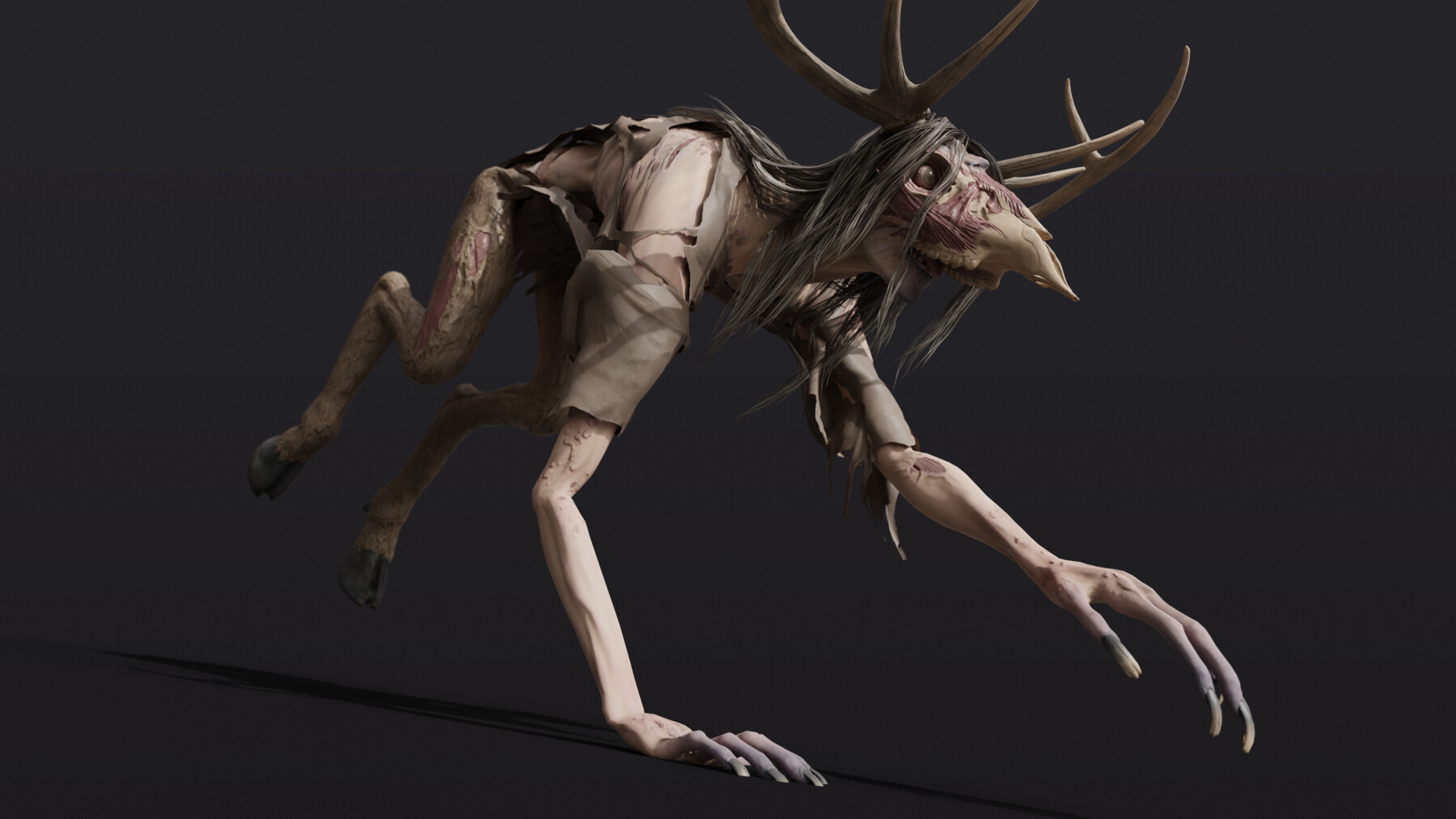 ArtStation - Stylized Wendigo 3D Model (rigged) | Game Assets