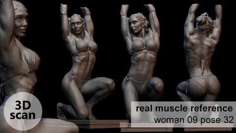 3D scan real muscleanatomy Woman 09 pose 32
