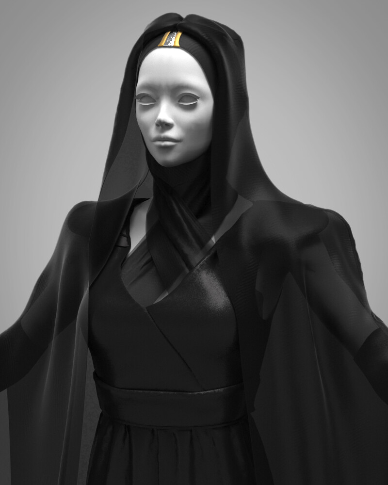 ArtStation - Nun costume Clo3d Marvelous designer High poly (Fit ...