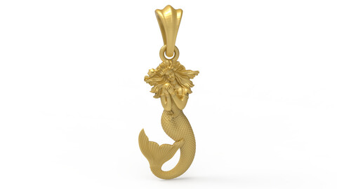 mermaid pendant | mermaid jewelry file | mermaid 3D stl file | mermaid CAD file