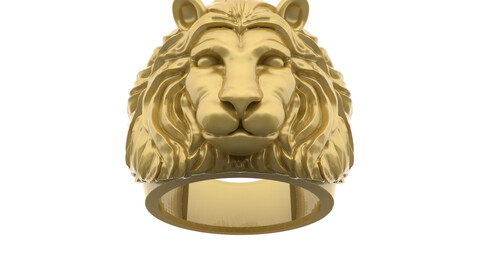Lion Ring | lion ring CAD file | lion ring jewelry 3D file | lion face jents ring | animal ring
