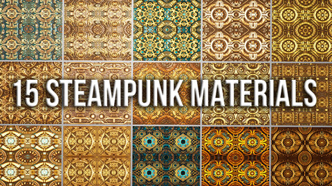 15 Steampunk Seamless PBR Textures
