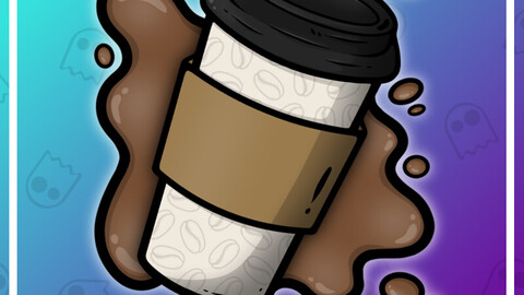 Twitch Emote: Hot Coffee 2 Go Splat