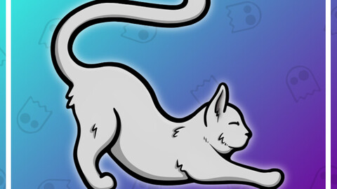 Twitch Emote: Stretch White Cat