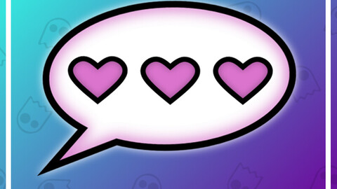 Twitch Emote: Chat Bubble Pink Hearts