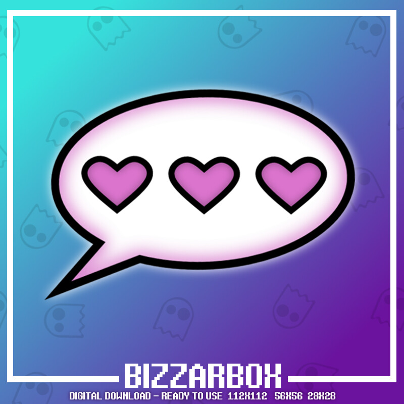 ArtStation - Twitch Emote: Chat Bubble Pink Hearts | Artworks