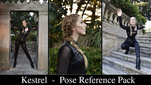 Kestrel Black Leather - Pose Reference Pack