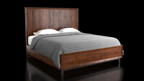 King Size Bed Stained Mahogany