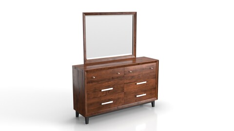 Dresser with Mirror Stained Mahogany