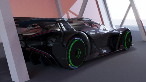 Bugatti Bolide Realistic 3D model Car Ready To Game.