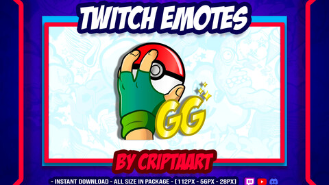 Twitch Emote / GG Emote / Anime Emote / Pokeball / Emote Ash / Satoshi Emote / EZ Emote