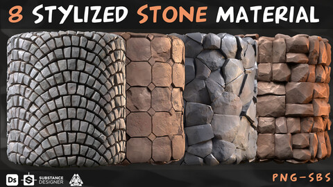 8 High Quality Stylized Stone Material