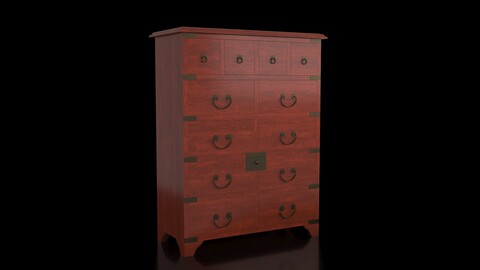 Korean Vintage Tansu-Style Dresser