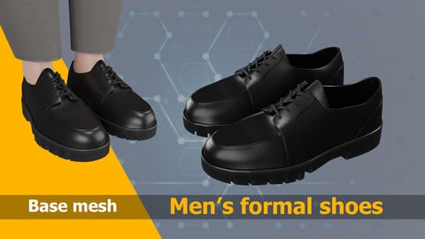 Realtime men's formal shoes - base mesh - game ready