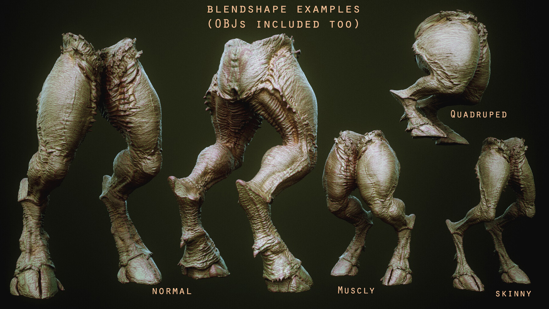 ArtStation - DEMON Part 4: 40 Legs With Blendshapes | Brushes