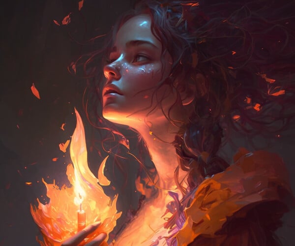 ArtStation - Melodic Flames: A Digital Painting of Passion and Love 4 ...