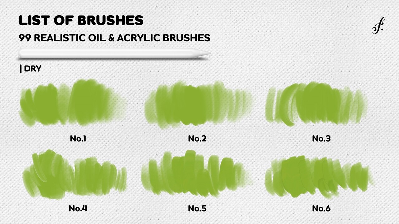 ArtStation Procreate Acrylic Brush 99 Oil & Acrylic Brushes for