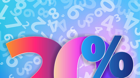 Banner for sale with the inscription 20 percen