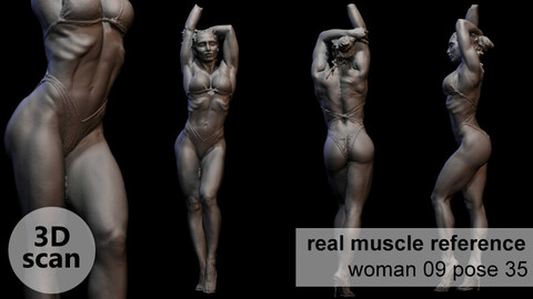 3D scan real muscleanatomy Woman 09 pose 35